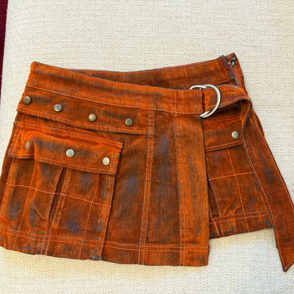 Free People Say My Name Flocked Mini Skirt